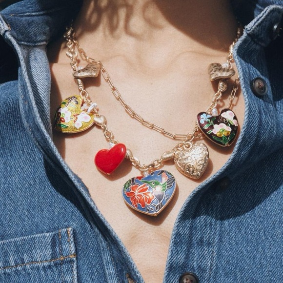 Zara Jewelry - ZARA Set of 2 Heart Charm Necklaces